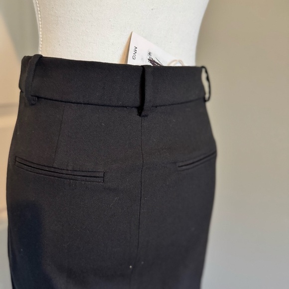 Mango Falda Martina Asymmetric topline Midi Skirt Size 2 Black - Picture 6 of 15